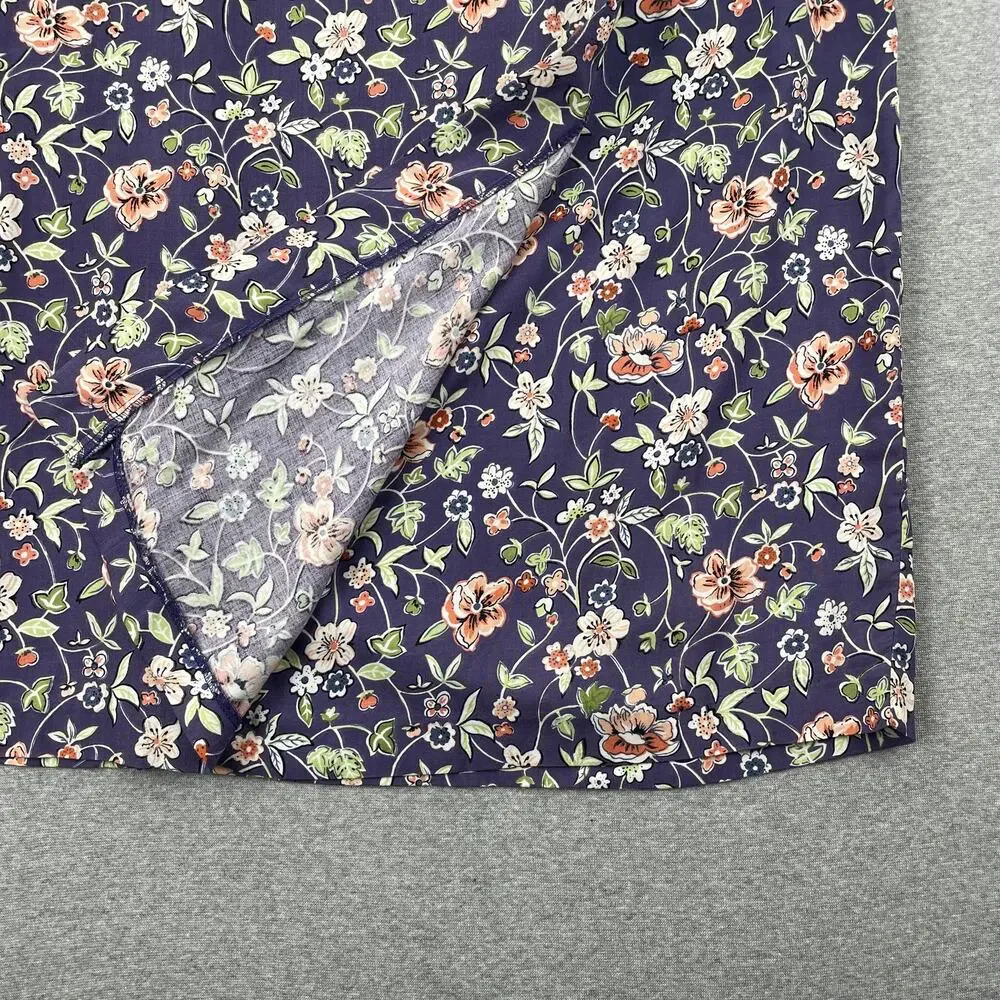 90s VTG Paul Harris Design Floral Maxi Skirt Size L Purple Wrap Front Fairycore